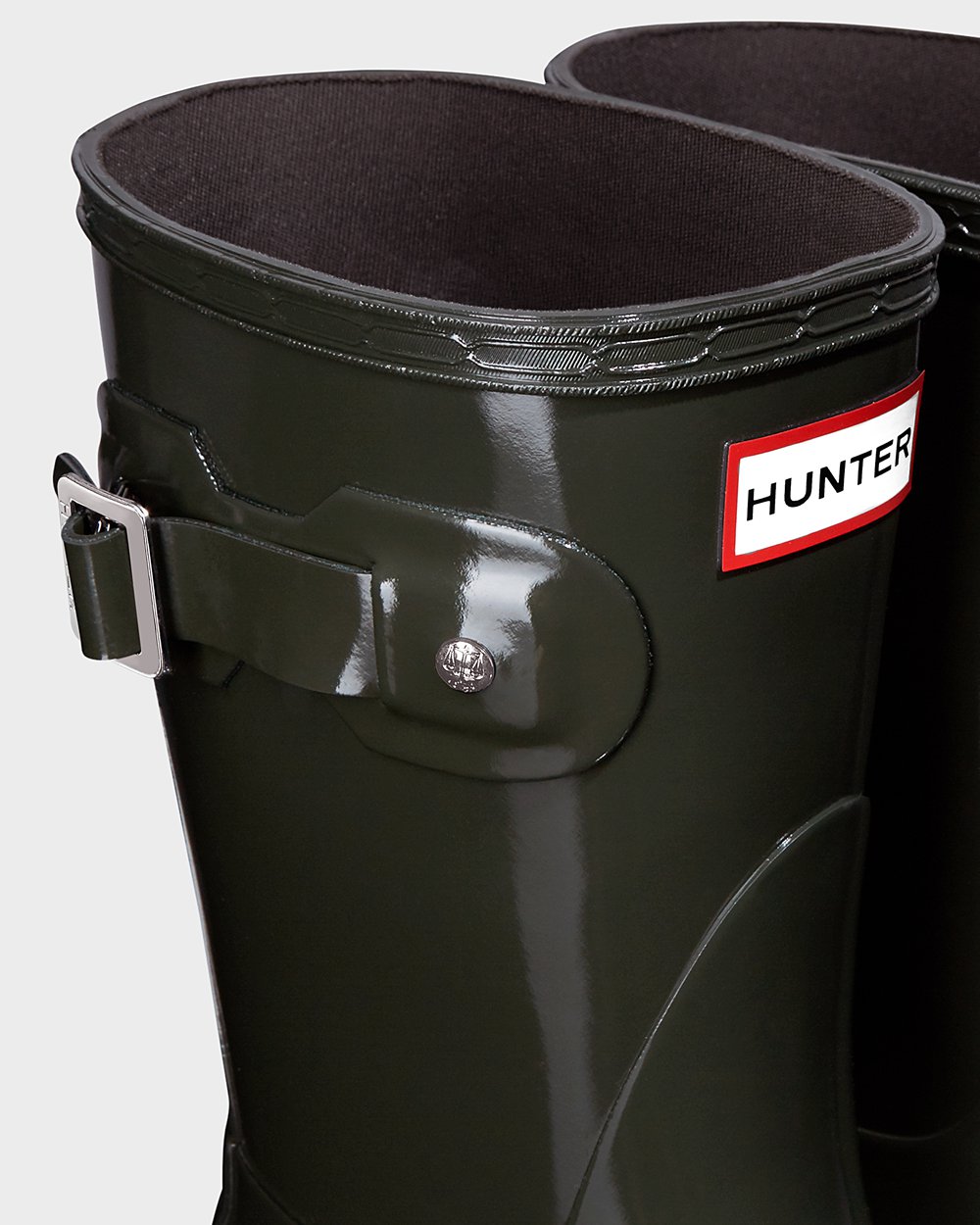 Låga Gummistövlar Dam - Hunter Original Gloss - Mörk Olivgröna - 751384-RWX